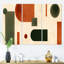 Ensemble de 3 formes géométriques aux couleurs rétro IV - Mid-Century Modern Art-1908900995