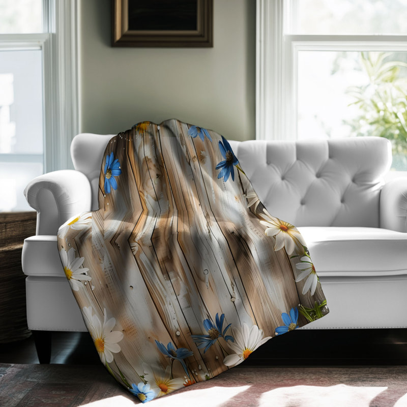 Couverture en sherpa de qualité supérieure Springtime Rustic Bloom, Jeté