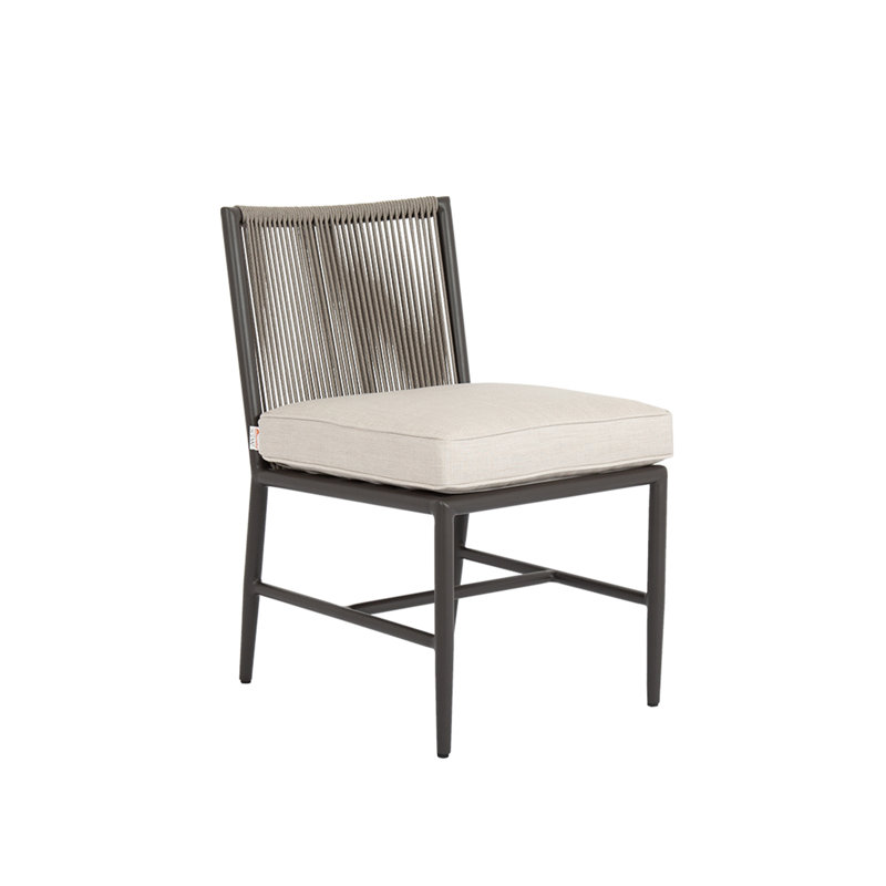 Chaise d'appoint de patio avec coussin Esme, Sunbrella® Echo Ash