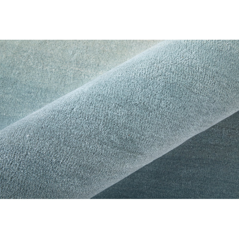 Katya Hand Tufted Wool Geometric Area Rug in Green/Brown/Ivory/Blue, Rectangle 4' x 6'