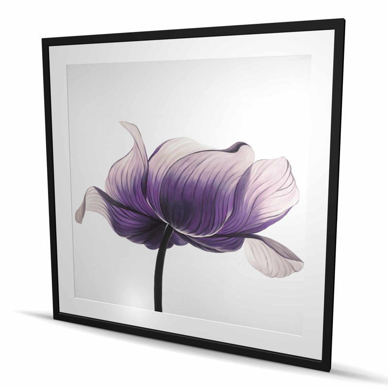 Fleur d'anémone mauve - imprimé mat encadré pour la décoration intérieure