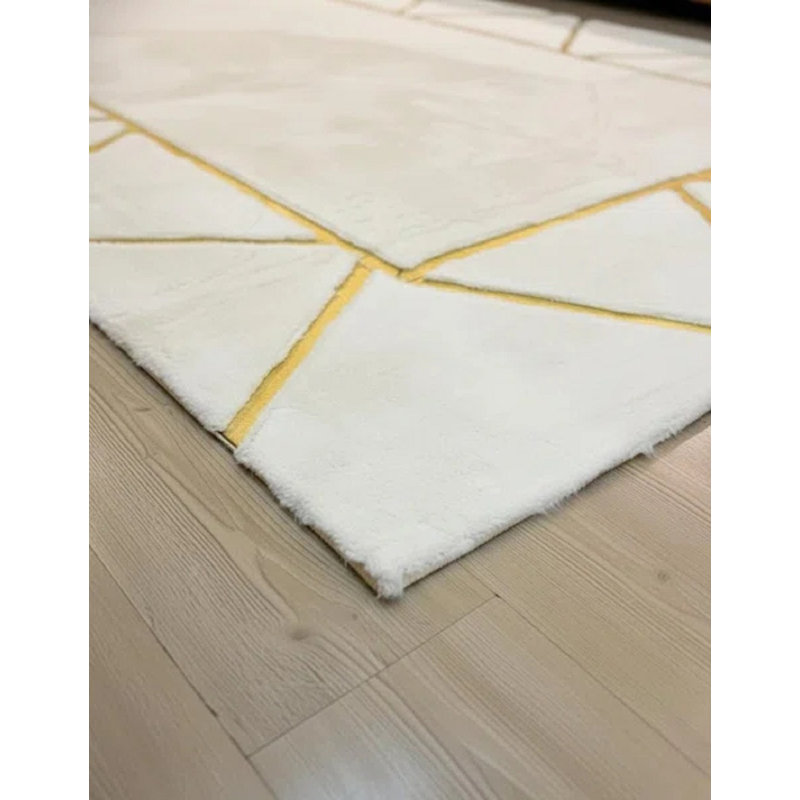 Tapis blanc en peluche, tapis en fausse fourrure, taille personnalisée disponible, Rectangle 5 pi x 7,5 pi