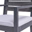 Ensemble de 2 chaises d'extérieur gris foncé avec coussin gris clair-1412152359