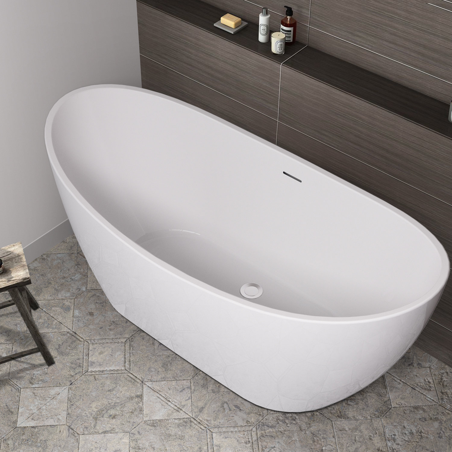 Wrought Studio Chaylynn 59 x 28 Freestanding Soaking Bathtub & Reviews