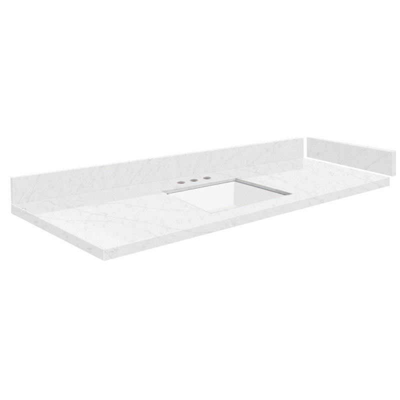 55 comptoir de meuble-lavabo simple avec 3 trous de robinet, Lyra