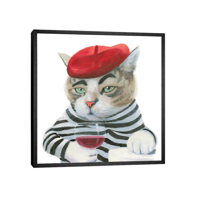 Cattitude III by Myles Sullivan - Floater Frame Print on Canvas, Black Framed Canvas, 93.98 cm H x 93.98 cm W