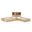 L-Shaped Combination Bed With Trundle And Drawer,3-In-1 Low Corner Platform Bed Linked-1058197000