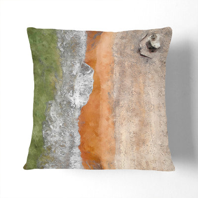 Aberdeen Beach In Scotland Square Throw Cushion