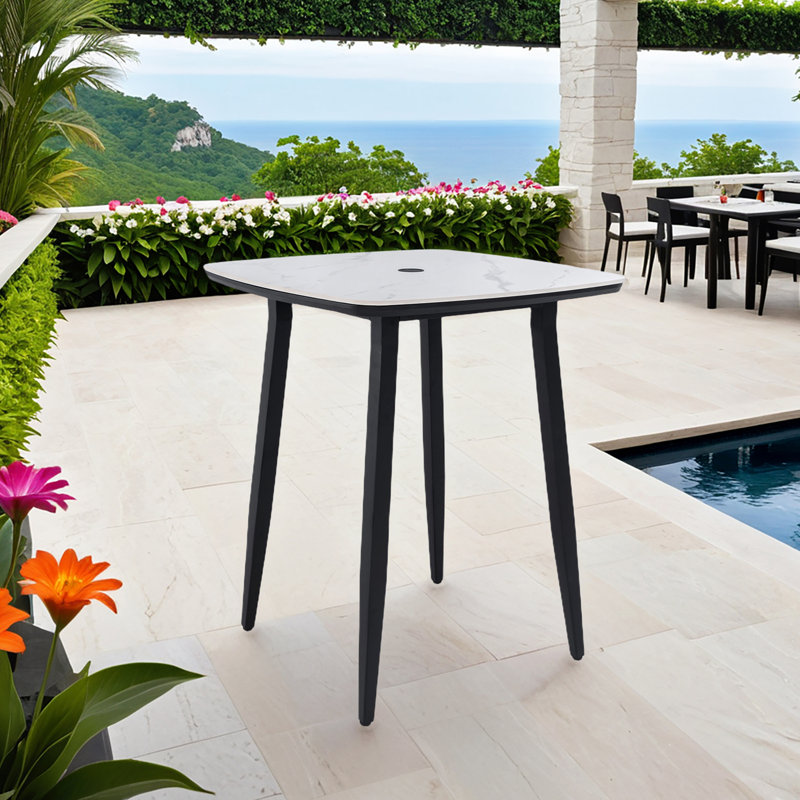Modern Rounded Square Outdoor Bar Table