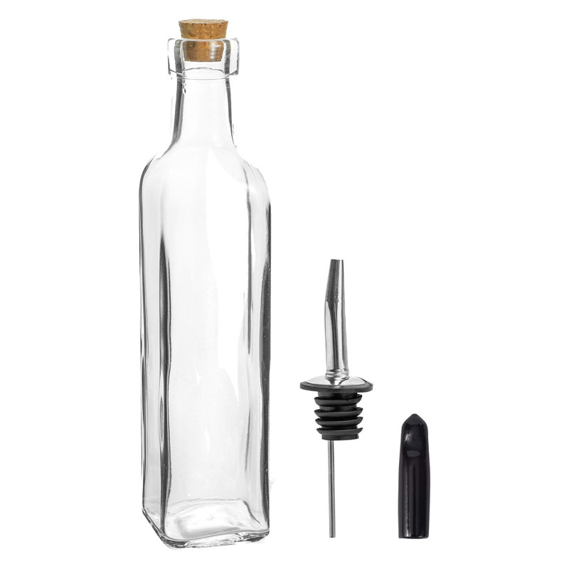 Argon Glass Single Oil / Vinegar Cruet, 27 cm H x 4.5 cm W x 4.5 cm D
