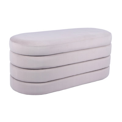 Banc en velours taupe avec rangement - Structure en bois d'ingénierie, style moderne et durable, facile à nettoyer