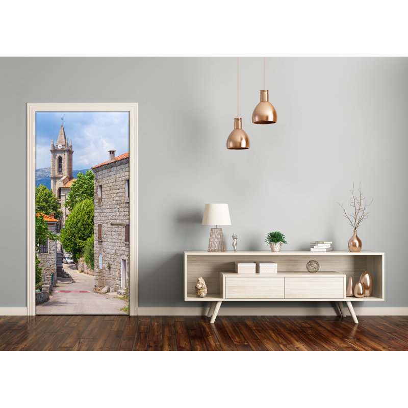 Town Street -Autoadeziv Door Decal, 205cm H x 85cm W