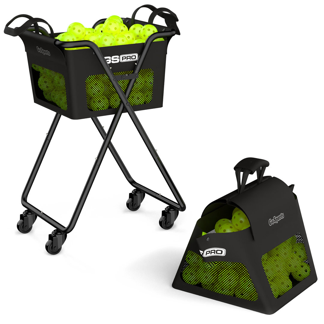 GoSports Ball Caddy with Wheels - Portable Cart holds 140 Pickleballs or 175 Tennis Balls GoSports