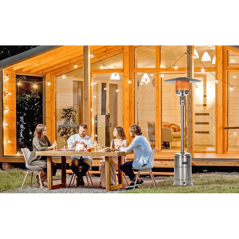 Stainless Steel 50,000 BTU Propane Patio Heater with Wheels