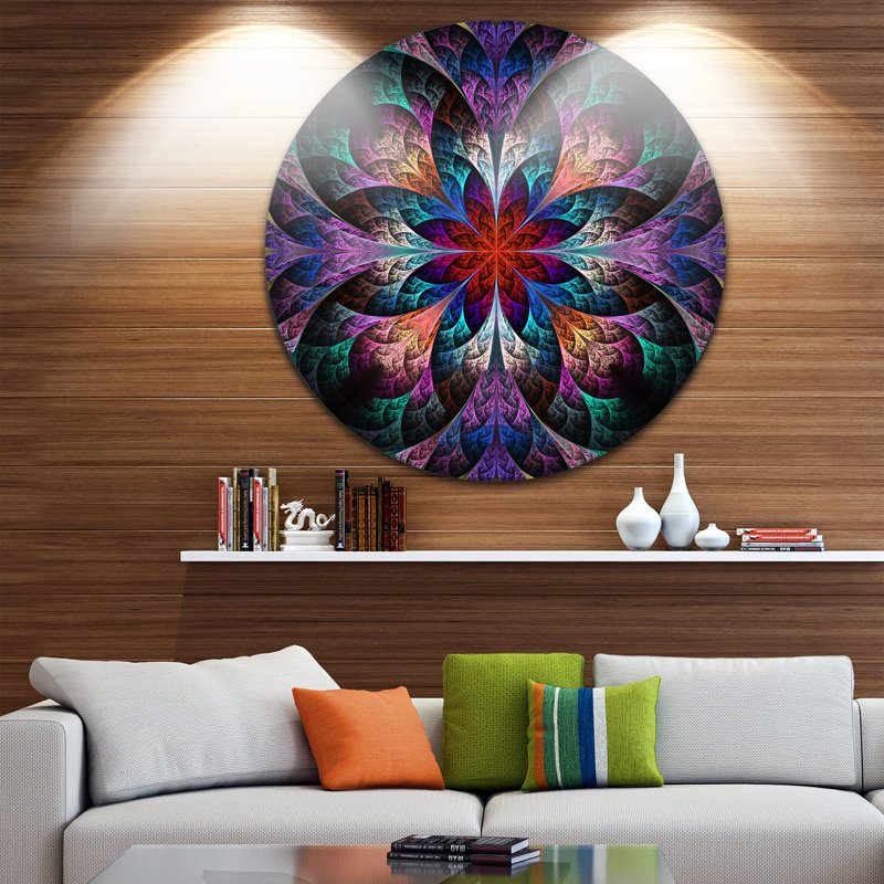 « multi color fractal pattern », impression sur métal, H 23 po x l 23 po x P 1 po