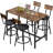 Bar Table Set With 4 Bar Stools PU Soft Seat-1128621528