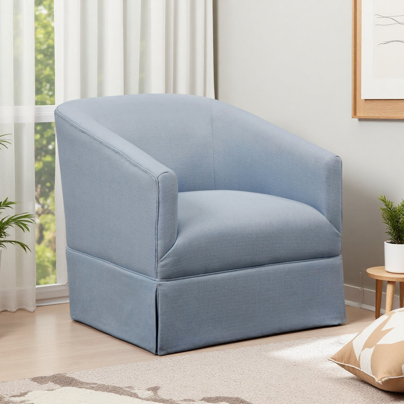 Chaise pivotante à jupe, Bleu clair
