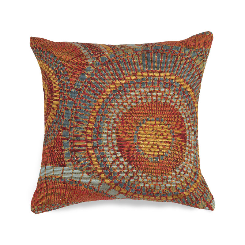 Marina Circles Indoor/Outdoor Pillow 18" X 18", Orange