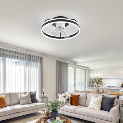 Ventilateur de plafond à DEL en acrylique de 19,7 po avec télécommande Firebaugh