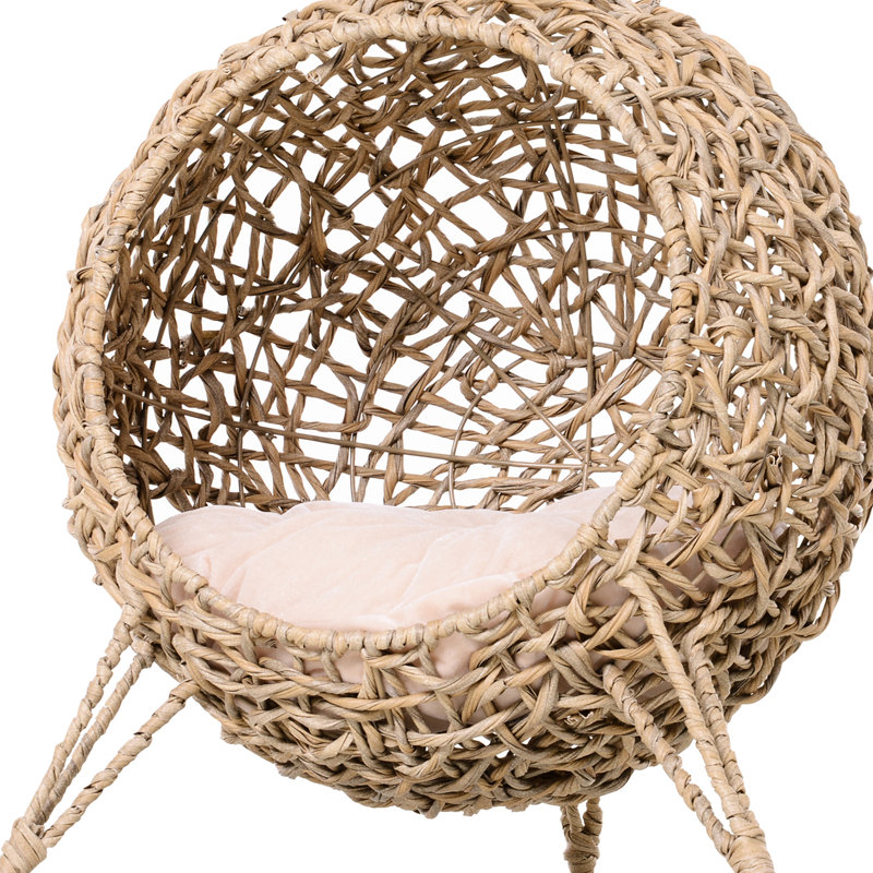 Elevated Cat Bed, Beige With A Comforting Interior Comfy