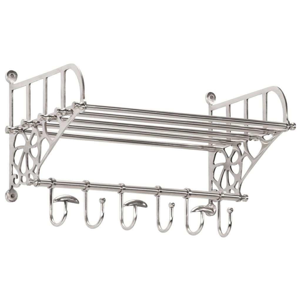 Luggage Rack With Coat Hangers Wall Mounted Aluminium