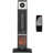 Black Freestanding Electric Heater With Remote Control, 12H Timer, And Realistic 3D Flame Effect For Indoor Use