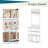 Hall Tree with Doors in White - 72.8-Inch Narrow Coat Rack Shoe Storage with 7 Hooks for Entry Area, Bedroom or Mudroom