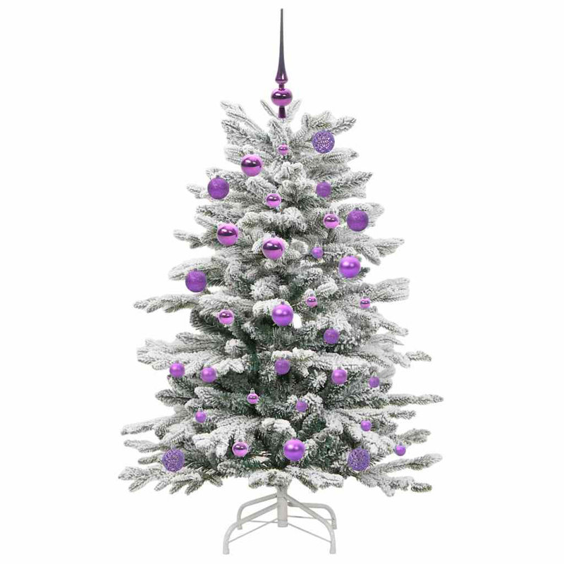 Artificial Hinged Christmas Tree White PE and PVC, 3.94 ft