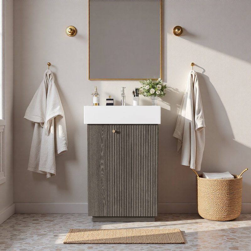 Meuble-lavabo 21,6 po avec lavabo en céramique