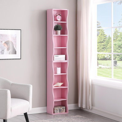 Bibliothèque ultra-mince à 8 couches réglables avec une bordure ondulée, qui est plus agréable esthétiquement, convient aux bibliothèques hautes et étroites, d'exposition et multifonctionnelles dans les bureaux à domicile