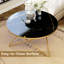 Table de bout ronde 31,49 po avec plateau en faux marbre moderne pour le salon ou le bureau-92473993