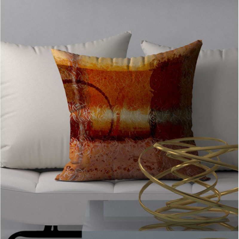 Abstract Throw Pillow, 18" H x 18" W