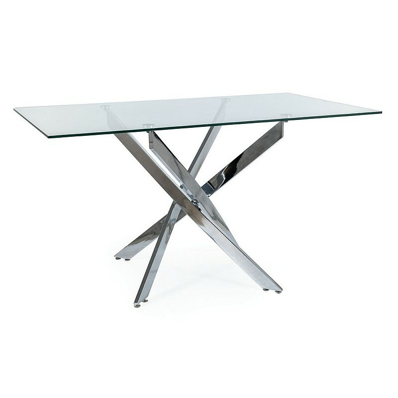 Anntoinette Glass Top Metal Base Dining Table