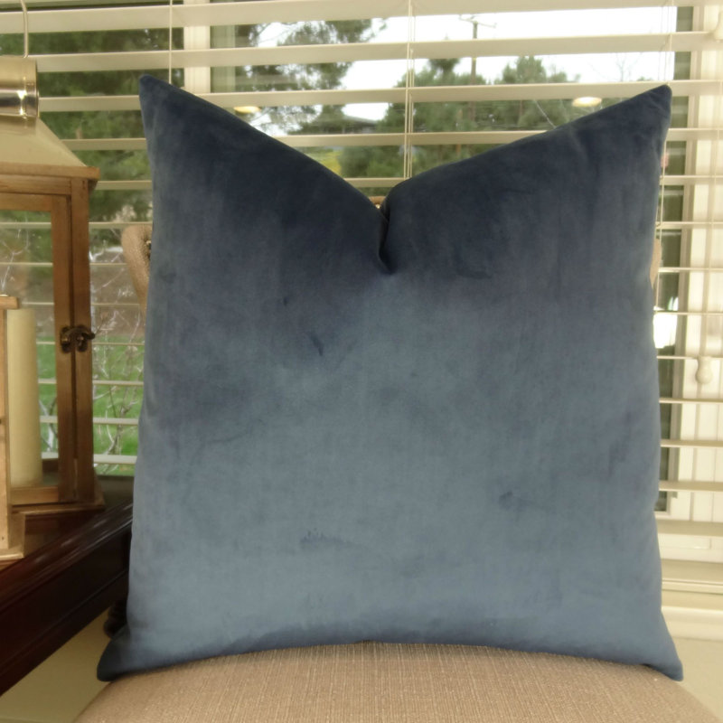Kimsey Solid Colour Velvet Reversible Throw Pillow, 18" x 18", H-allrgnc Polyfill