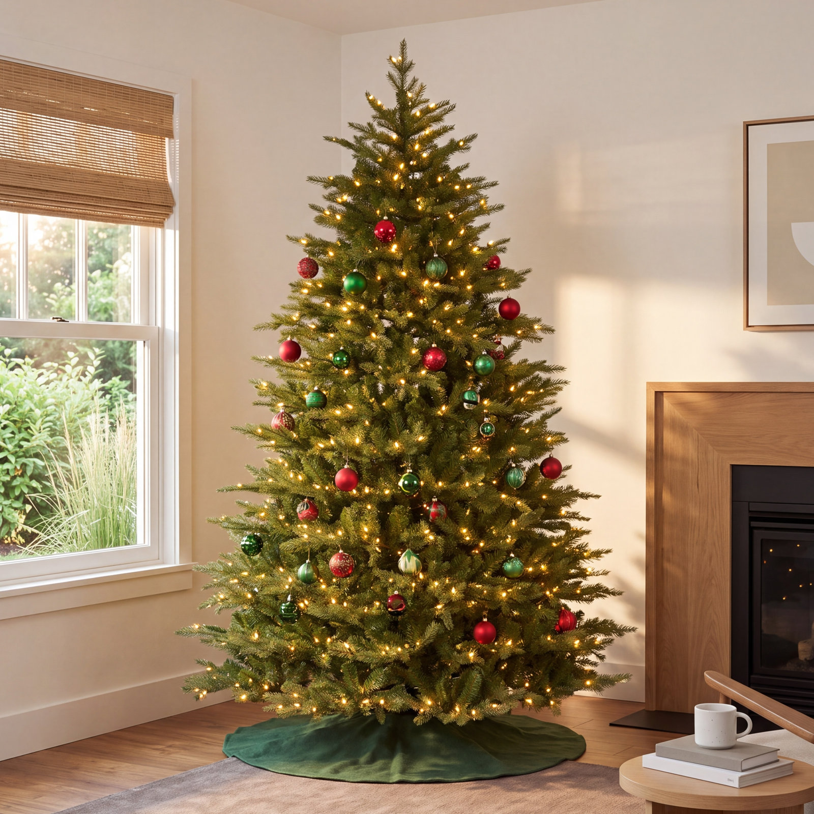 Latrae Pre-Lit Nordic Spruce Christmas Tree, 9'
