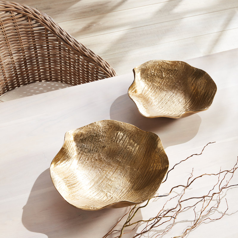 Aluminum Decorative Bowl Set, Gold