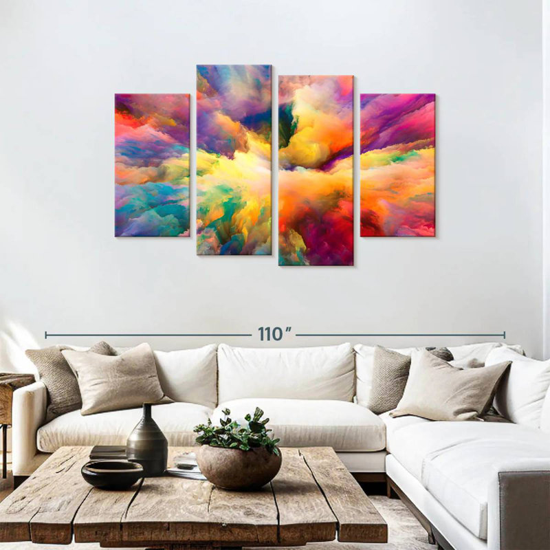 Nuage de couleur abstraite Avery, H 48 po x l 75 po