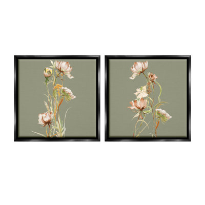 "Classic Blooms On Green" par Liz Jardine, 2 pièces sur toile
