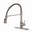 Robinet de cuisine en acier inoxydable nickel brossé avec douchette rétractable et modes de pulvérisation doubles pour lavabo de camping-car utilitaire de campagne et lavabos de bar