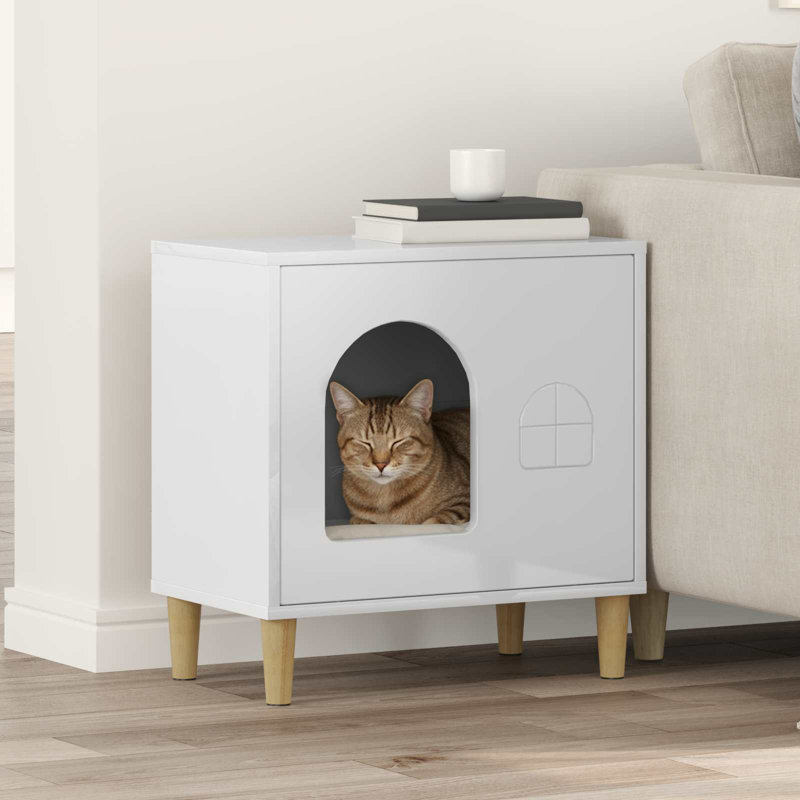 52cm H Cat Tree, Gloss White