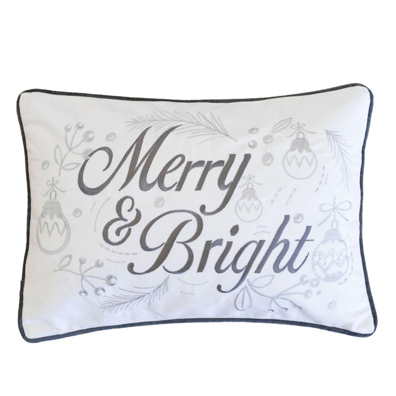 Coussin lombaire en velours, Bleu / blanc