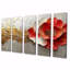 Pivoines dorées rouges sur l'horizon de marbre II - pivoines, art mural - décoration murale traditionnelle-1200415842