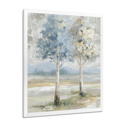 Sprint Time Floral Trees Forest Dream - Trees Wall Art, Blue Nature Canvas Print