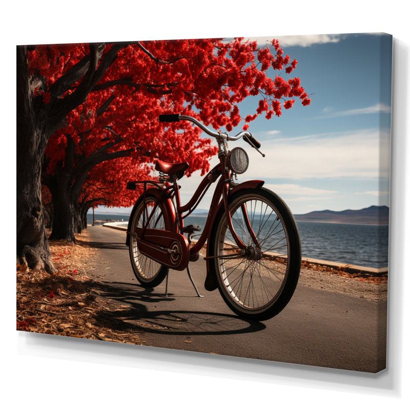 Vélo, voyage silencieux I - art mural sur toile, H 34 po x l 44 po x P 1,5 po, Toile tendue