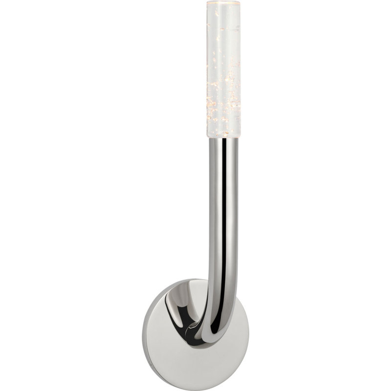 Rousseau Single Sconce with Seeded Glass, Polished Nickel