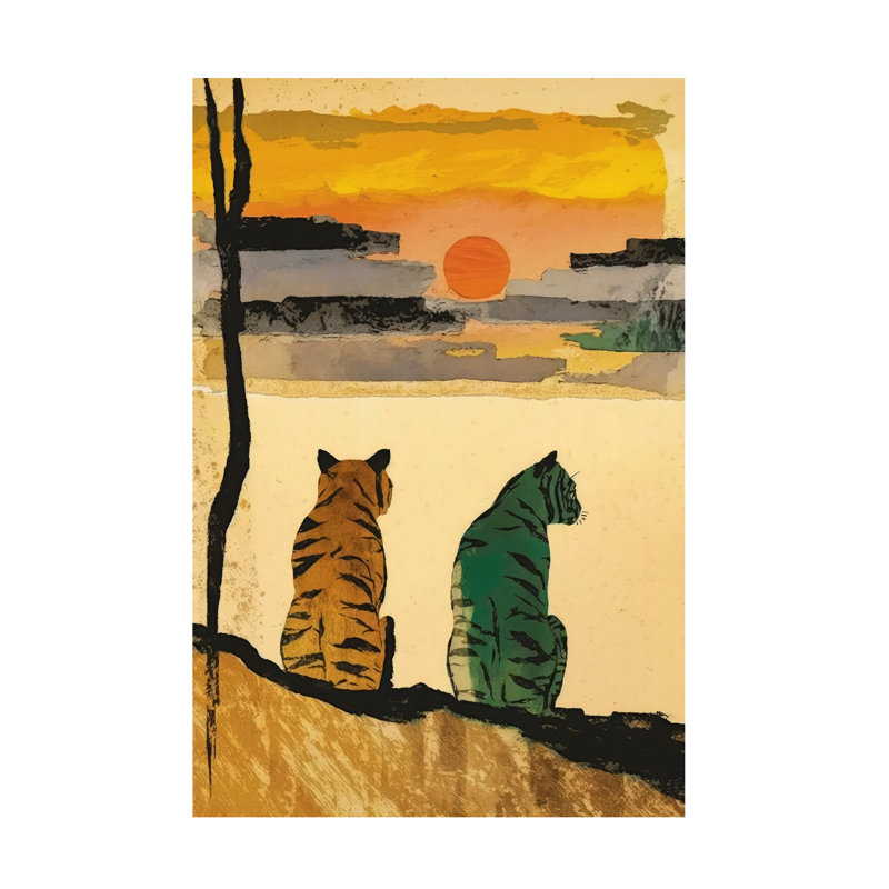 Tigres au repos sur toile