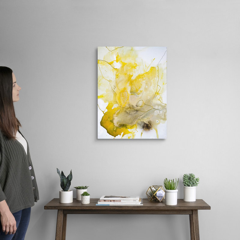 Ligne jaune-reproduction d’art sur toile, Toile tendue, H 24 po x l 18 po x 1,25 po