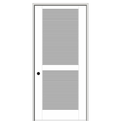 Stile And Rail Planked Collection 80'' Solid + Manufactured Wood Louvered with Installation Hardware Kit without Installation Hardware Kit Prehung Door