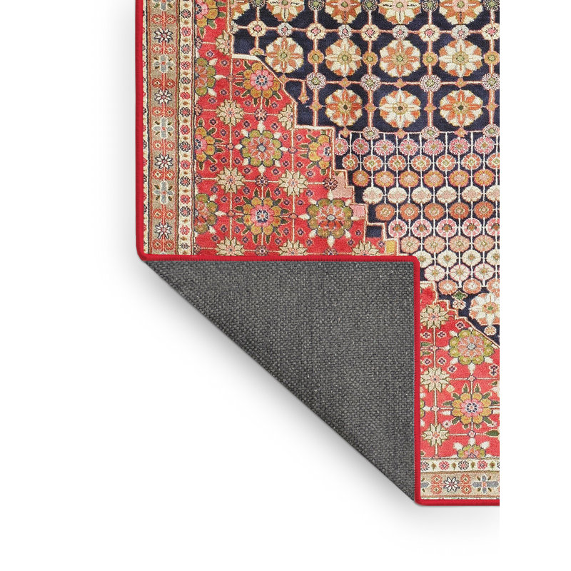 Tapis traditionnel orange / brun / noir, Rectangle 7 pi x 9 pi
