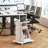 Gymax 2pcs Sit-to-stand Laptop Desk Cart Rolling Mobile Height Adjustable W/ Storage